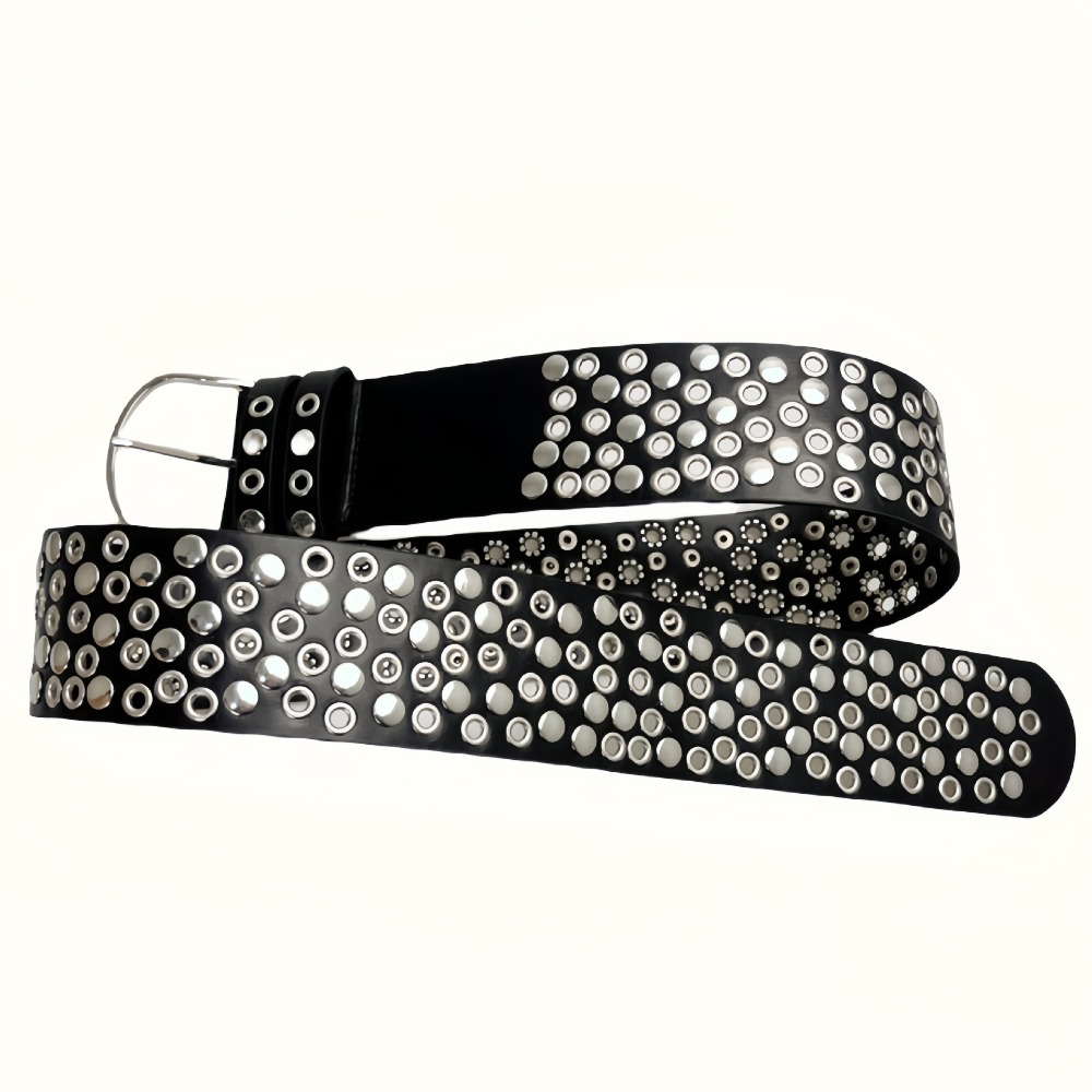 Streetwear Brand Belts - Punk holle oogje-klinknagelriem Trendy merk Luxe
