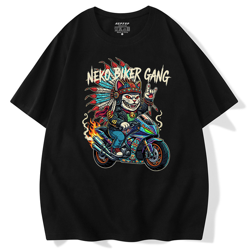 Streetwear Brand Cat - Retro Rocking Motorcycle Lucky Cat merk
