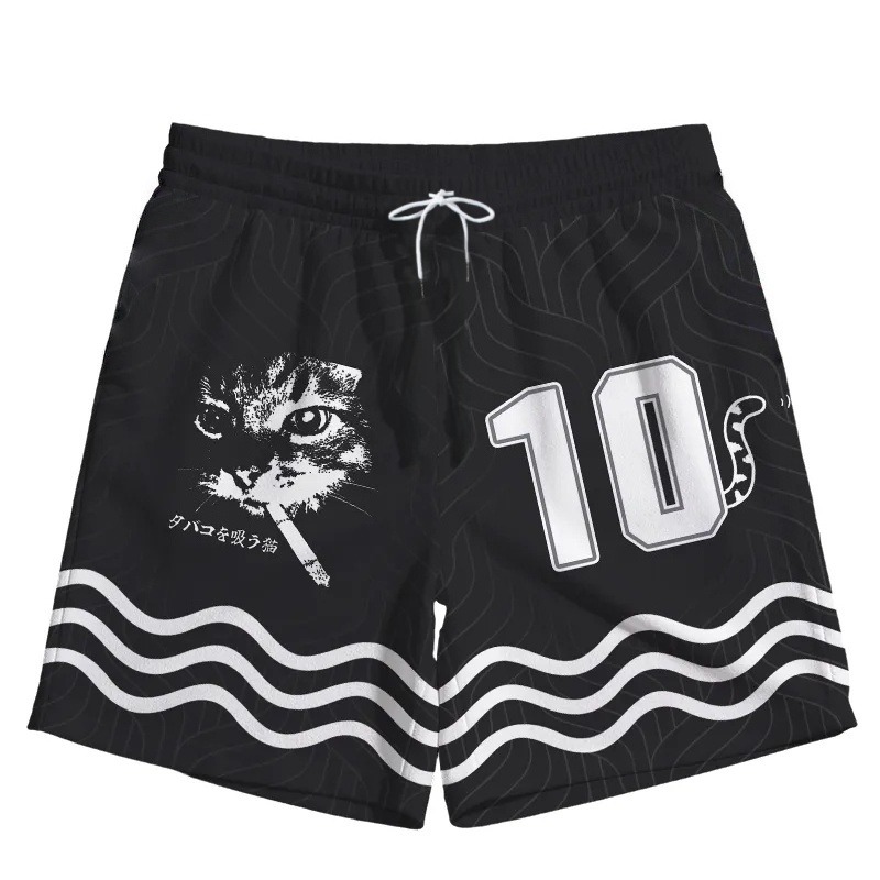 Streetwear Brand Cat - Zomerse, sneldrogende, losse basketbalshorts voor heren