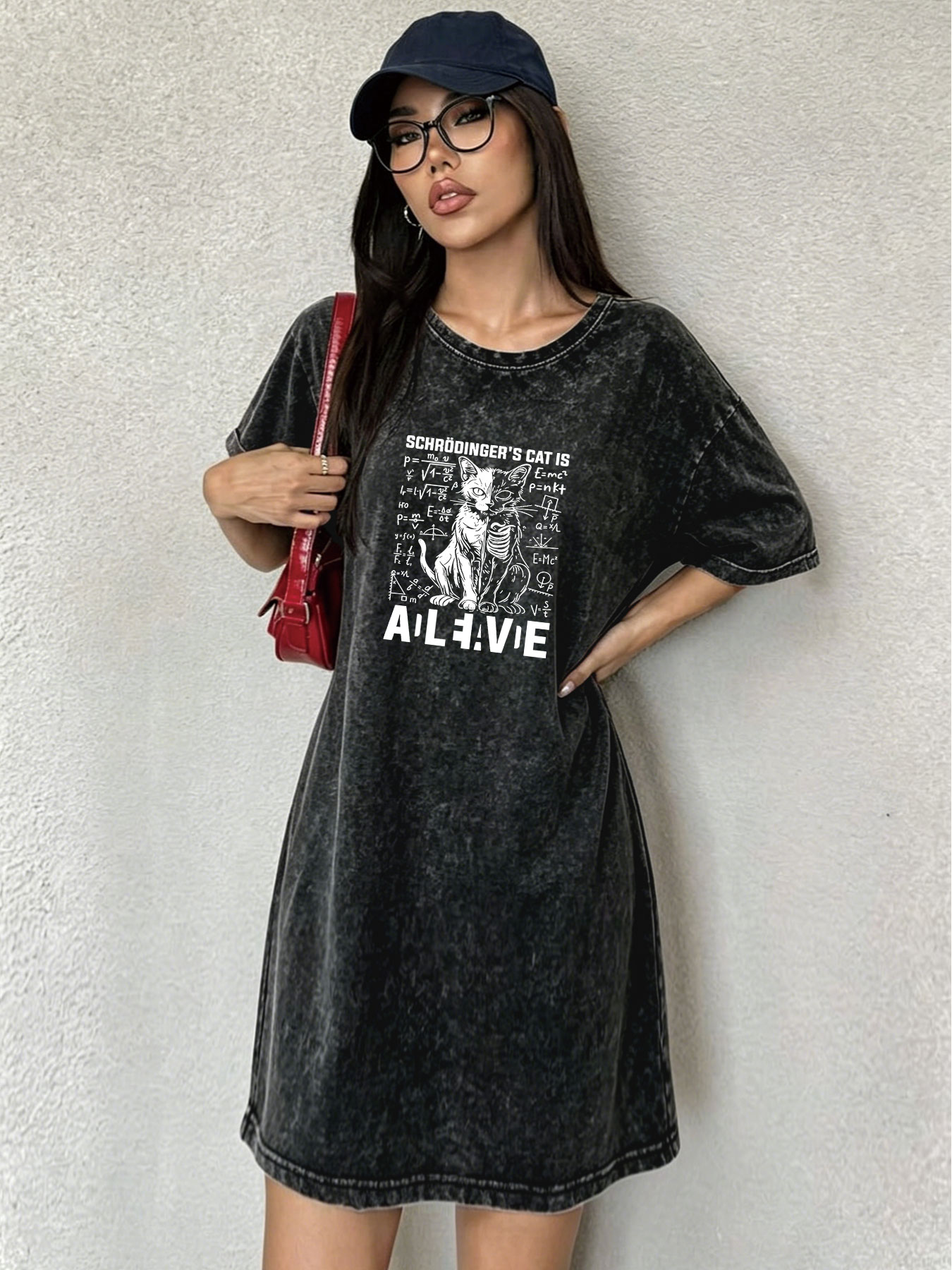Vintage gewassen distressed T- - Streetwear Brand Cat recensie en prijs