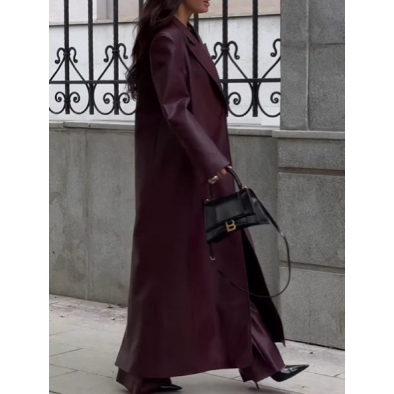 Vrouwen herfst lange leren jas - Streetwear Brand Belts recensie en prijs